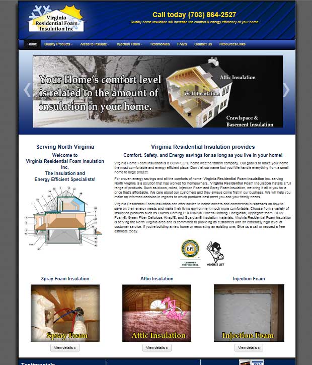 Virginia Residential Foam Insulation